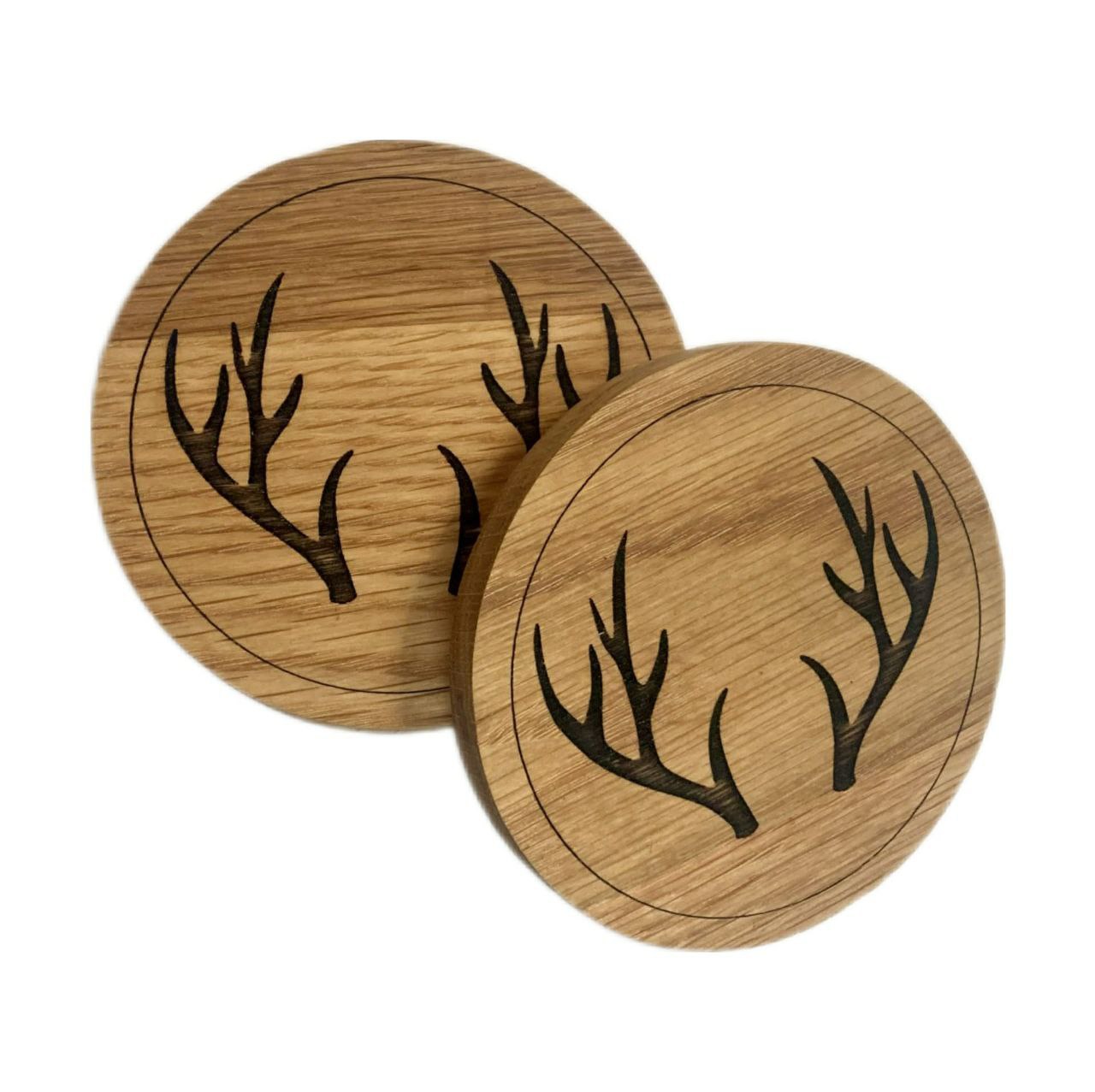 Deer Antler Coaster (Pack of 4) - Cutting Board, Deer Antler Coaster, personalized cutting board, No Trespassing Sign funny, Personalized 2-Piece Cutting Board Set, personalized bread board, monogrammed coaster set, Office Desk Organizer Rust N' Dust CNC