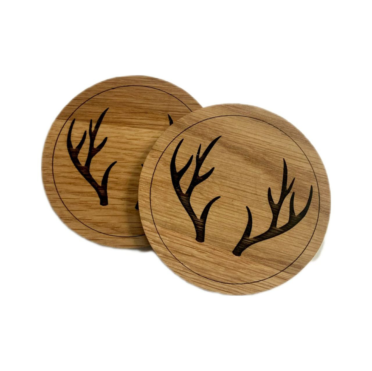 Deer Antler Coaster (Pack of 4) - Cutting Board, Deer Antler Coaster, personalized cutting board, No Trespassing Sign funny, Personalized 2-Piece Cutting Board Set, personalized bread board, monogrammed coaster set, Office Desk Organizer Rust N' Dust CNC