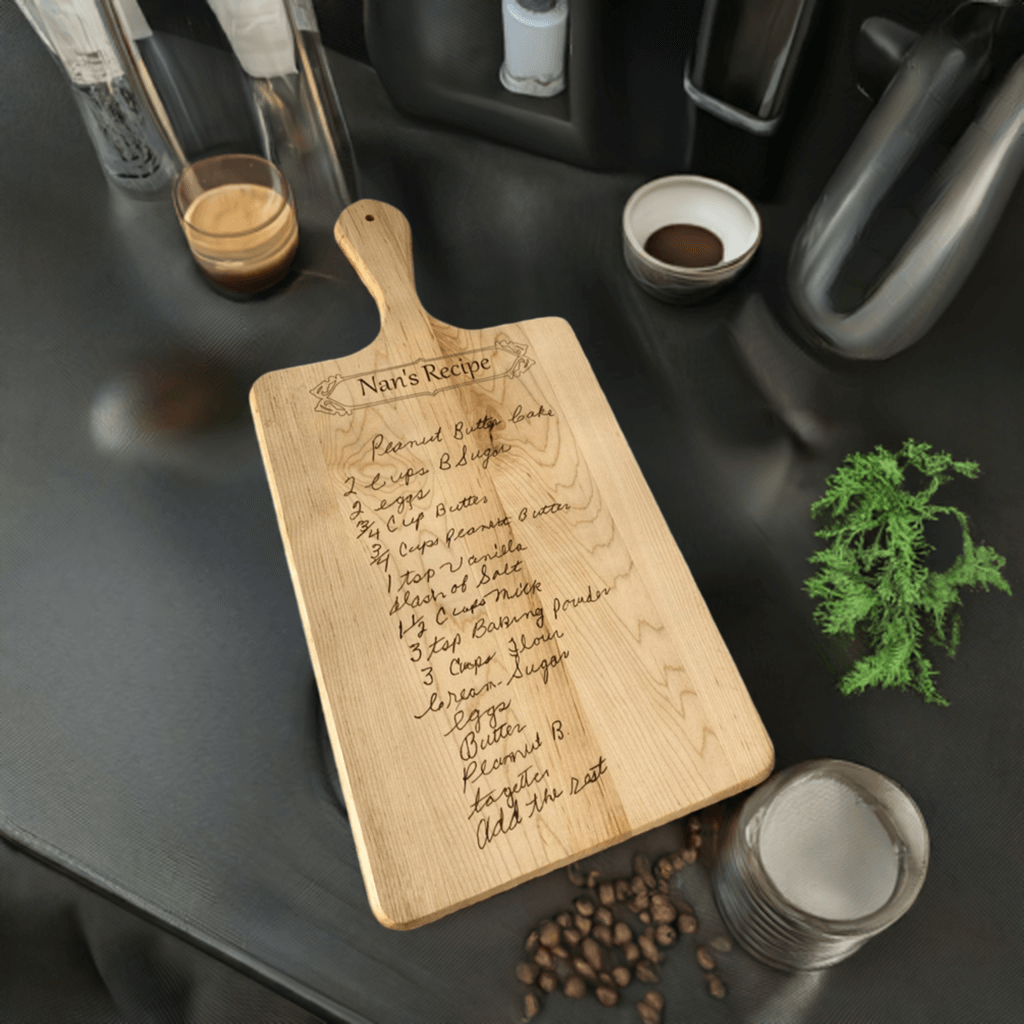 Cutting Board With Personalized Recipe - Cutting Board, Deer Antler Coaster, personalized cutting board, No Trespassing Sign funny, Personalized 2-Piece Cutting Board Set, personalized bread board, monogrammed coaster set, Office Desk Organizer Rust N' Dust CNC