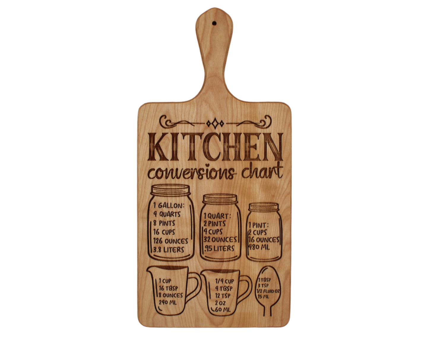 Cutting Board with Kitchen Conversion Chart - Cutting Board, Deer Antler Coaster, personalized cutting board, No Trespassing Sign funny, Personalized 2-Piece Cutting Board Set, personalized bread board, monogrammed coaster set, Office Desk Organizer Rust N' Dust CNC