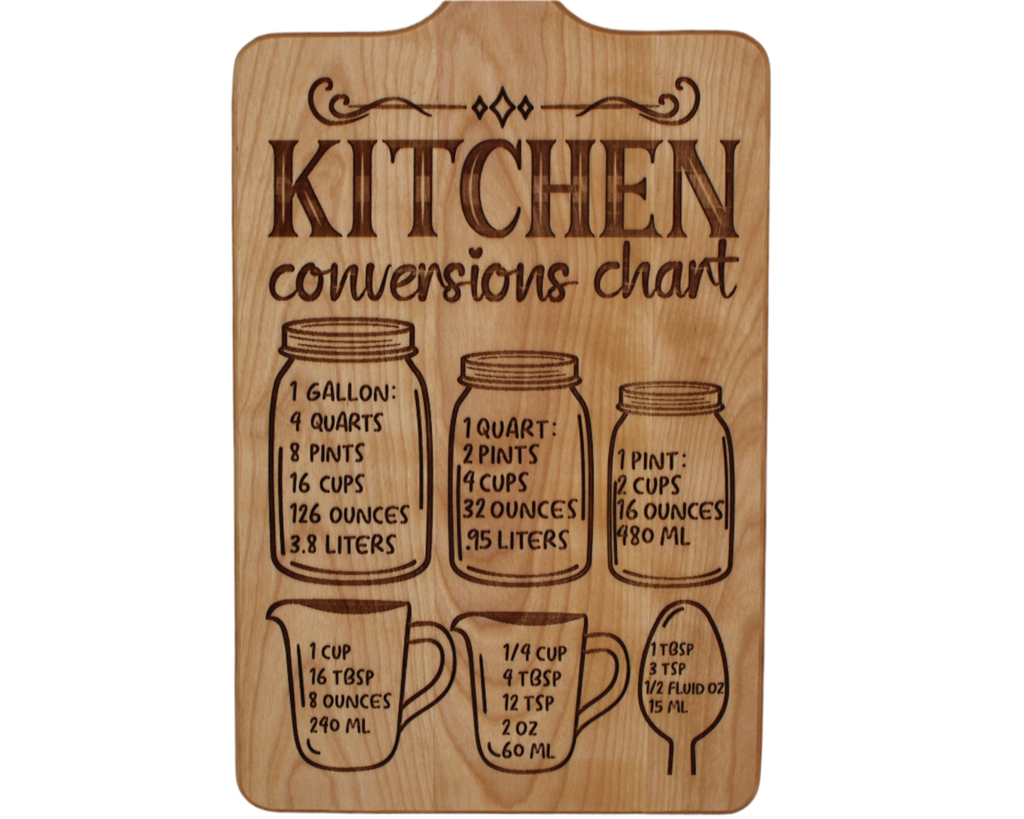 Cutting Board with Kitchen Conversion Chart - Cutting Board, Deer Antler Coaster, personalized cutting board, No Trespassing Sign funny, Personalized 2-Piece Cutting Board Set, personalized bread board, monogrammed coaster set, Office Desk Organizer Rust N' Dust CNC