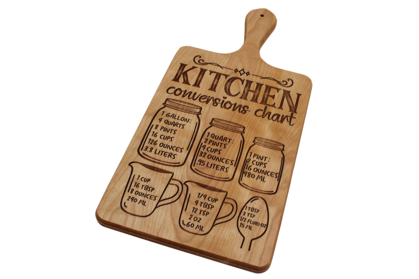 Cutting Board with Kitchen Conversion Chart - Cutting Board, Deer Antler Coaster, personalized cutting board, No Trespassing Sign funny, Personalized 2-Piece Cutting Board Set, personalized bread board, monogrammed coaster set, Office Desk Organizer Rust N' Dust CNC