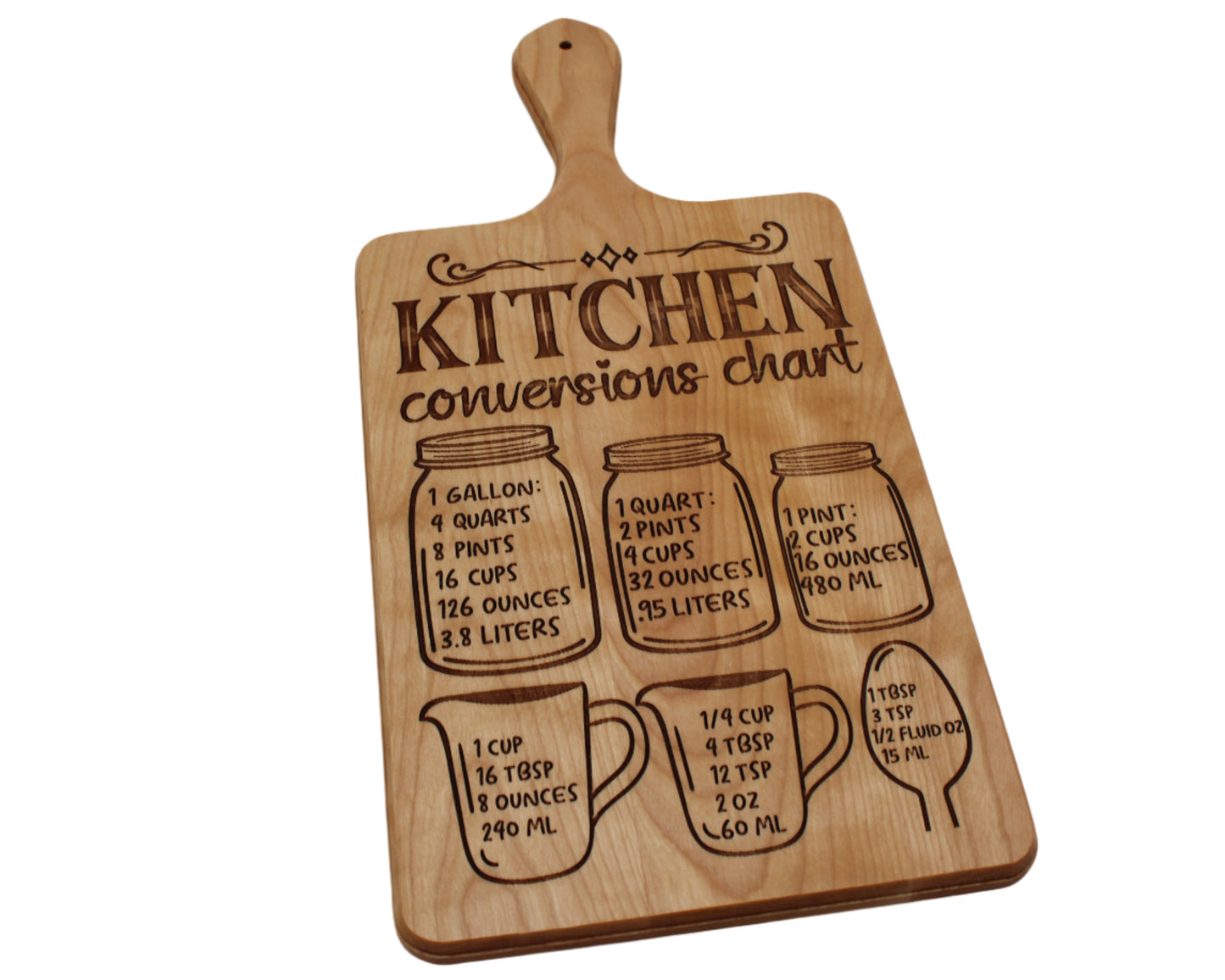 Cutting Board with Kitchen Conversion Chart - Cutting Board, Deer Antler Coaster, personalized cutting board, No Trespassing Sign funny, Personalized 2-Piece Cutting Board Set, personalized bread board, monogrammed coaster set, Office Desk Organizer Rust N' Dust CNC