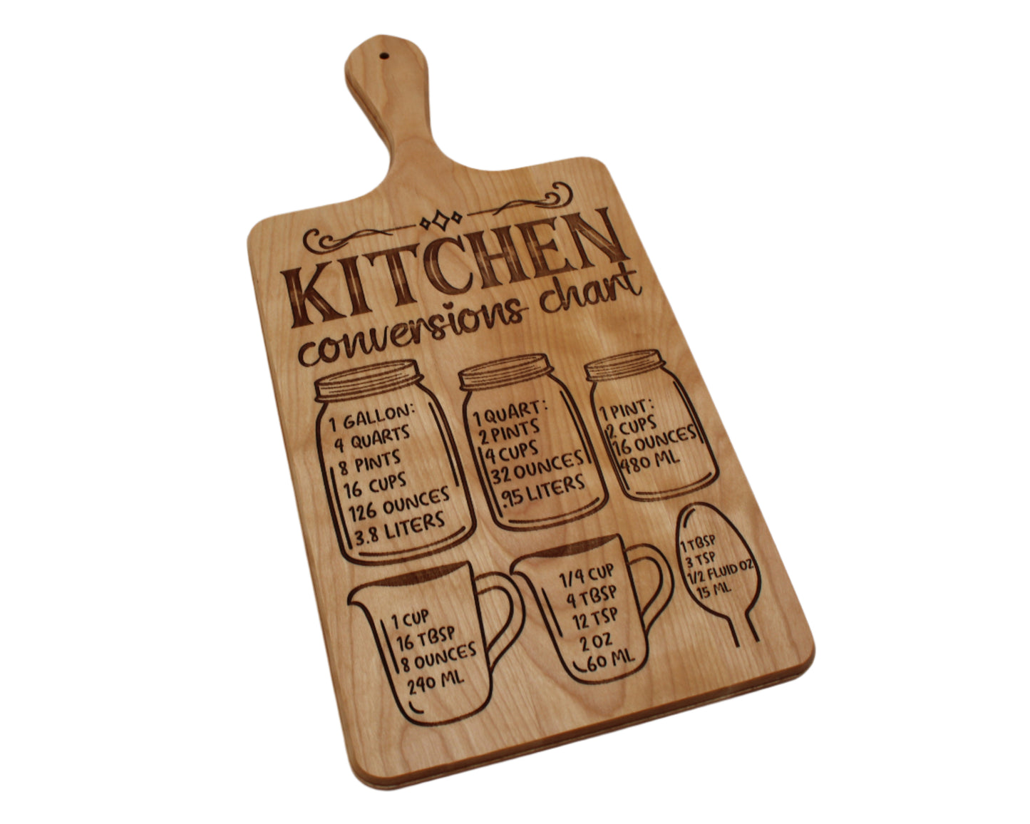 Cutting Board with Kitchen Conversion Chart - Cutting Board, Deer Antler Coaster, personalized cutting board, No Trespassing Sign funny, Personalized 2-Piece Cutting Board Set, personalized bread board, monogrammed coaster set, Office Desk Organizer Rust N' Dust CNC