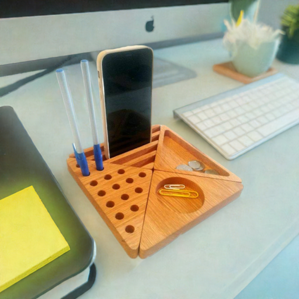 Re-arrangeable Office Desk Organizer with Phone Holder - Cutting Board, Deer Antler Coaster, personalized cutting board, No Trespassing Sign funny, Personalized 2-Piece Cutting Board Set, personalized bread board, monogrammed coaster set, Office Desk Organizer Rust N' Dust CNC