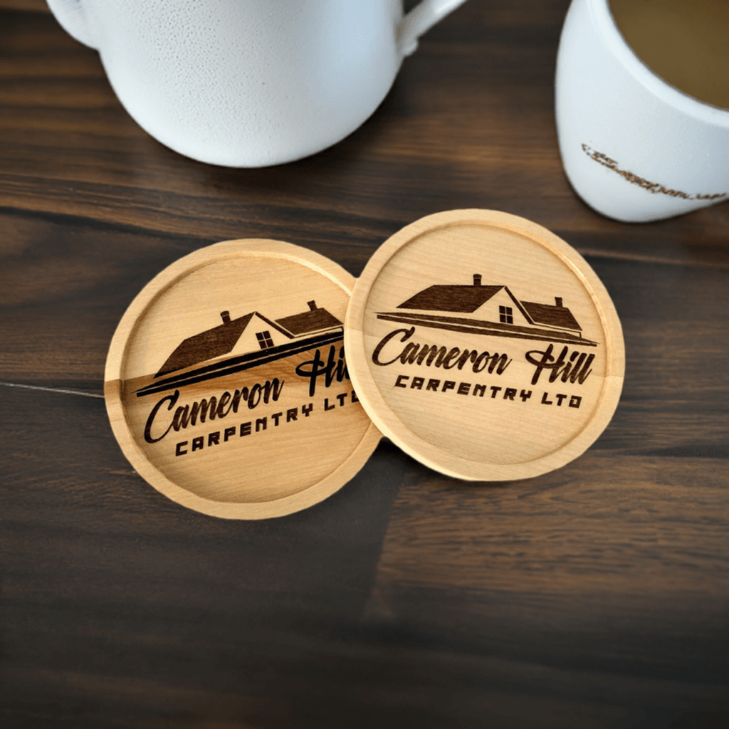 Personalized Coasters With your Business Logo - Cutting Board, Deer Antler Coaster, personalized cutting board, No Trespassing Sign funny, Personalized 2-Piece Cutting Board Set, personalized bread board, monogrammed coaster set, Office Desk Organizer Rust N' Dust CNC