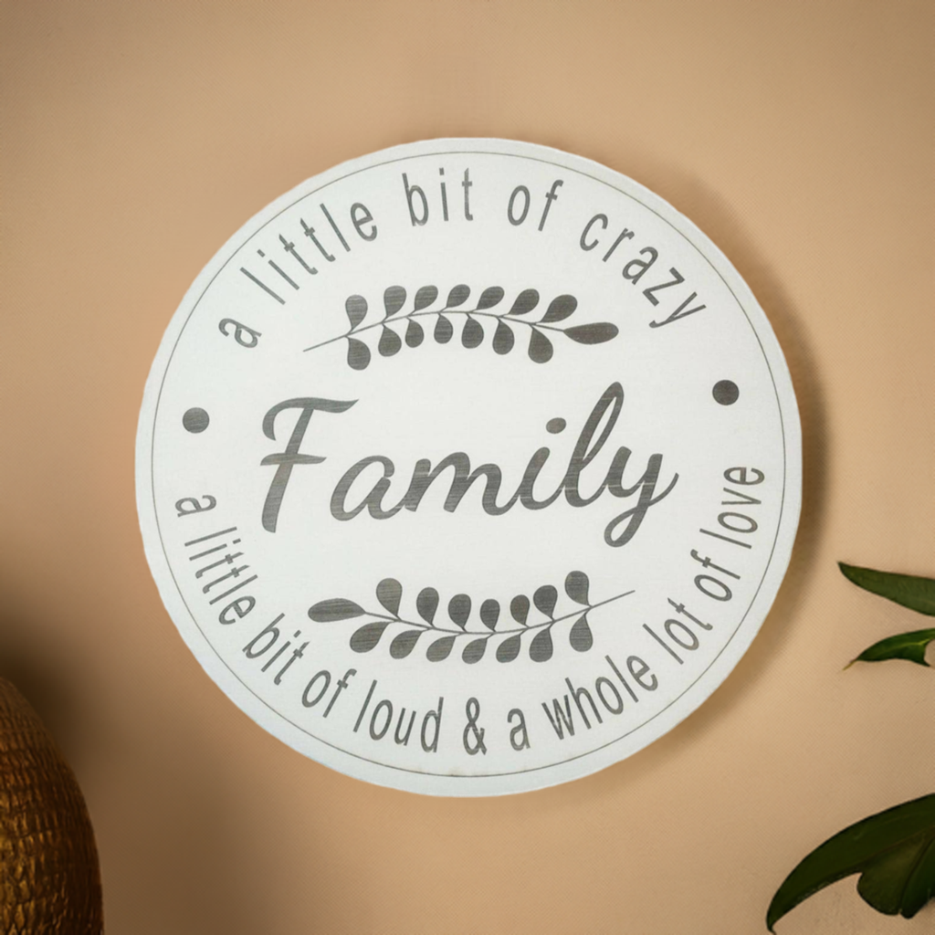 Round Wooden Family Sign For Home Decor - Cutting Board, Deer Antler Coaster, personalized cutting board, No Trespassing Sign funny, Personalized 2-Piece Cutting Board Set, personalized bread board, monogrammed coaster set, Office Desk Organizer Rust N' Dust CNC