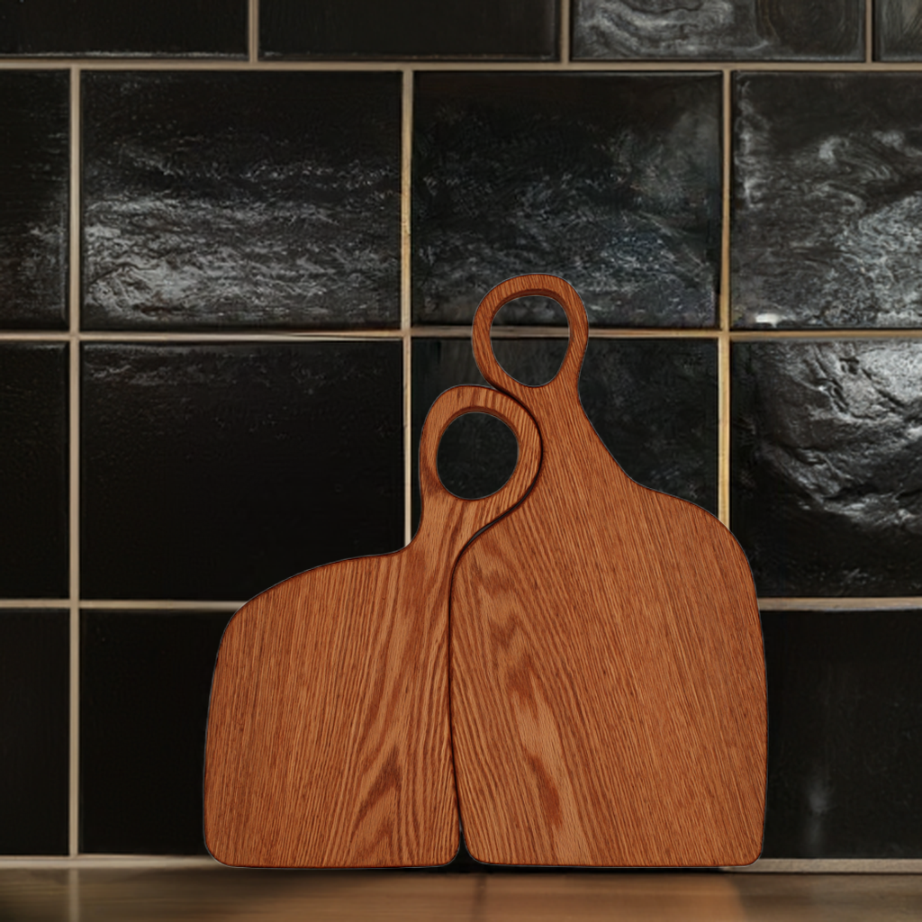 Personalized 2 Pcs Cutting Board Nestled together - Cutting Board, Deer Antler Coaster, personalized cutting board, No Trespassing Sign funny, Personalized 2-Piece Cutting Board Set, personalized bread board, monogrammed coaster set, Office Desk Organizer Rust N' Dust CNC
