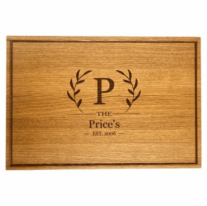 Custom Bread Board With Family Monogram - Cutting Board, Deer Antler Coaster, personalized cutting board, No Trespassing Sign funny, Personalized 2-Piece Cutting Board Set, personalized bread board, monogrammed coaster set, Office Desk Organizer  Rust N' Dust CNC