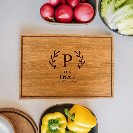 Custom Bread Board With Family Monogram - Cutting Board, Deer Antler Coaster, personalized cutting board, No Trespassing Sign funny, Personalized 2-Piece Cutting Board Set, personalized bread board, monogrammed coaster set, Office Desk Organizer  Rust N' Dust CNC