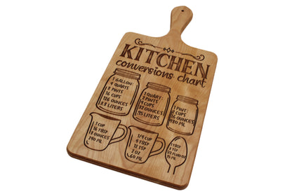 Cutting Board with Kitchen Conversion Chart - Cutting Board, Deer Antler Coaster, personalized cutting board, No Trespassing Sign funny, Personalized 2-Piece Cutting Board Set, personalized bread board, monogrammed coaster set, Office Desk Organizer  Rust N' Dust CNC