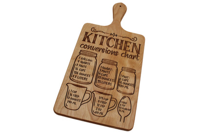 Cutting Board with Kitchen Conversion Chart - Cutting Board, Deer Antler Coaster, personalized cutting board, No Trespassing Sign funny, Personalized 2-Piece Cutting Board Set, personalized bread board, monogrammed coaster set, Office Desk Organizer  Rust N' Dust CNC