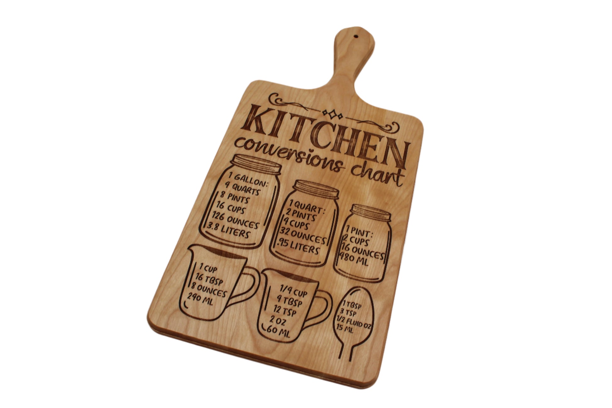 Cutting Board with Kitchen Conversion Chart - Cutting Board, Deer Antler Coaster, personalized cutting board, No Trespassing Sign funny, Personalized 2-Piece Cutting Board Set, personalized bread board, monogrammed coaster set, Office Desk Organizer  Rust N' Dust CNC