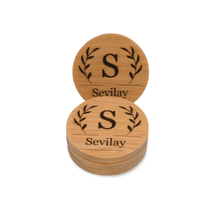 Personalized Family Monogram Coaster - Set of 4 - Cutting Board, Deer Antler Coaster, personalized cutting board, No Trespassing Sign funny, Personalized 2-Piece Cutting Board Set, personalized bread board, monogrammed coaster set, Office Desk Organizer  Rust N' Dust CNC