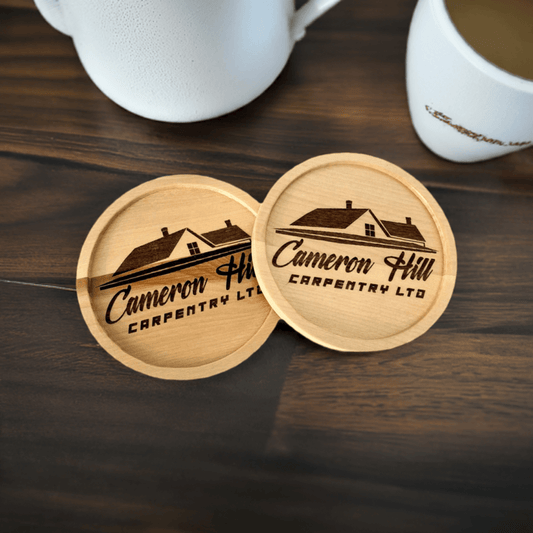 Personalized Coasters With your Business Logo - Cutting Board, Deer Antler Coaster, personalized cutting board, No Trespassing Sign funny, Personalized 2-Piece Cutting Board Set, personalized bread board, monogrammed coaster set, Office Desk Organizer  Rust N' Dust CNC